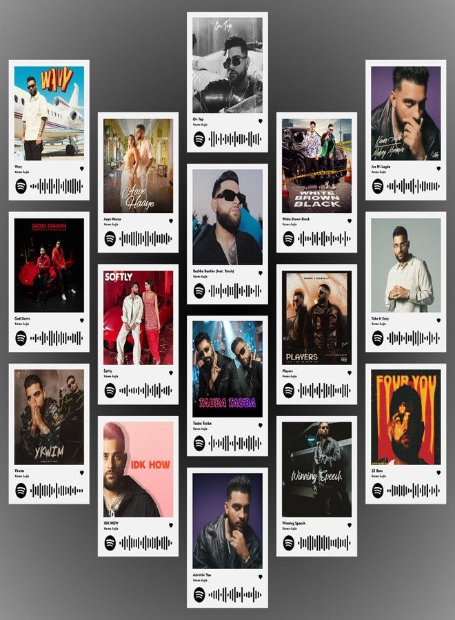 INDOART NET INDOARTNET - Karan Aujla Photocards | Mini Posters Kit (Set of 16) | Karan Aujla’s On Top, Admirin’ You, Softly Songs Photocard Size (8 x 6 cm) Posters for Phone Accessories, Bedroom, Office, Living room (Karan Aujla) - Image 1